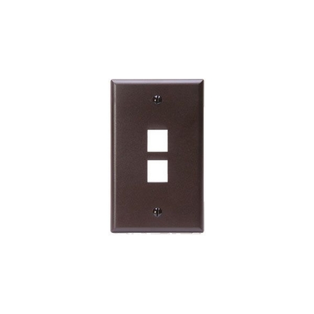 LEVITON 2-Port Wallplate Unloaded, 1-Gang Use W/Snap-In Modules, Quickport BN 41080-2BP
